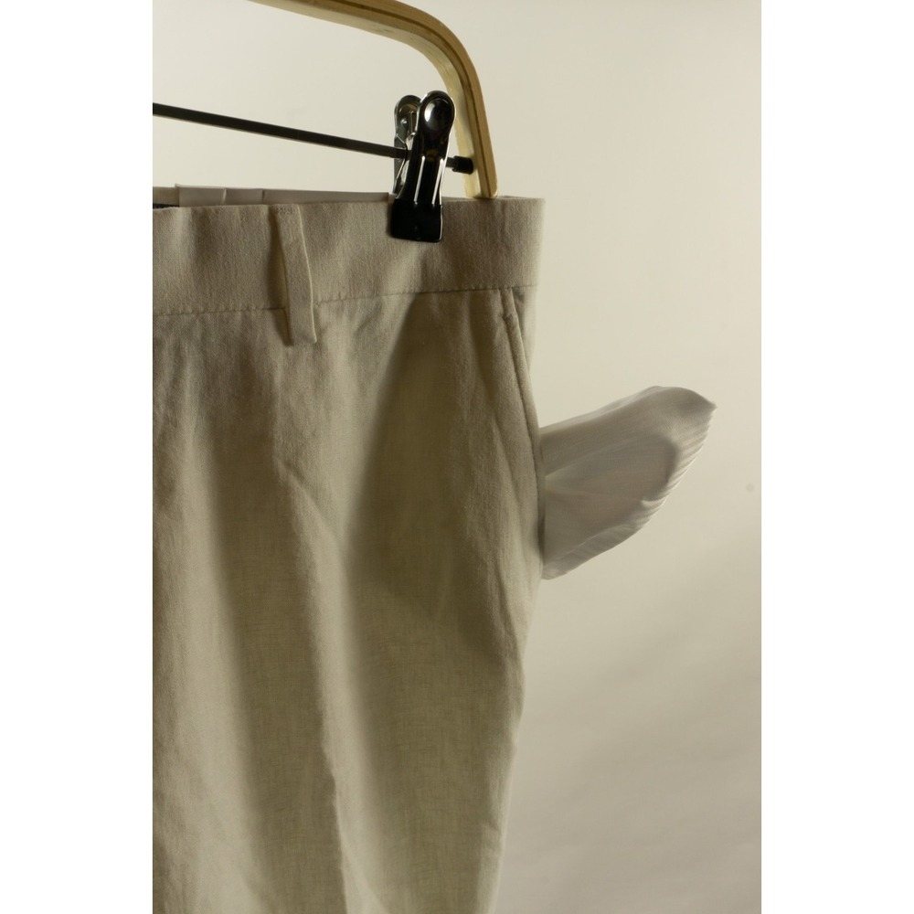$125 Tommy Hilfiger Modern-Fit Linen Dress Pants Men's 33 x 30 Solid White Flat - Picture 7 of 11